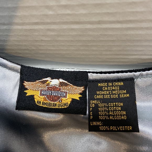 VINTAGE ~ HARLEY-DAVIDSON | Black Women’s Vest. Size Medium - Picture 3 of 6